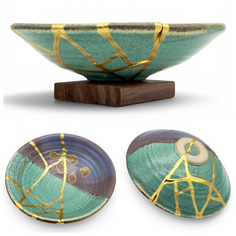 Kintsugi Bowl Studio Pottery Gold Crack Art Personal Growth Gift
